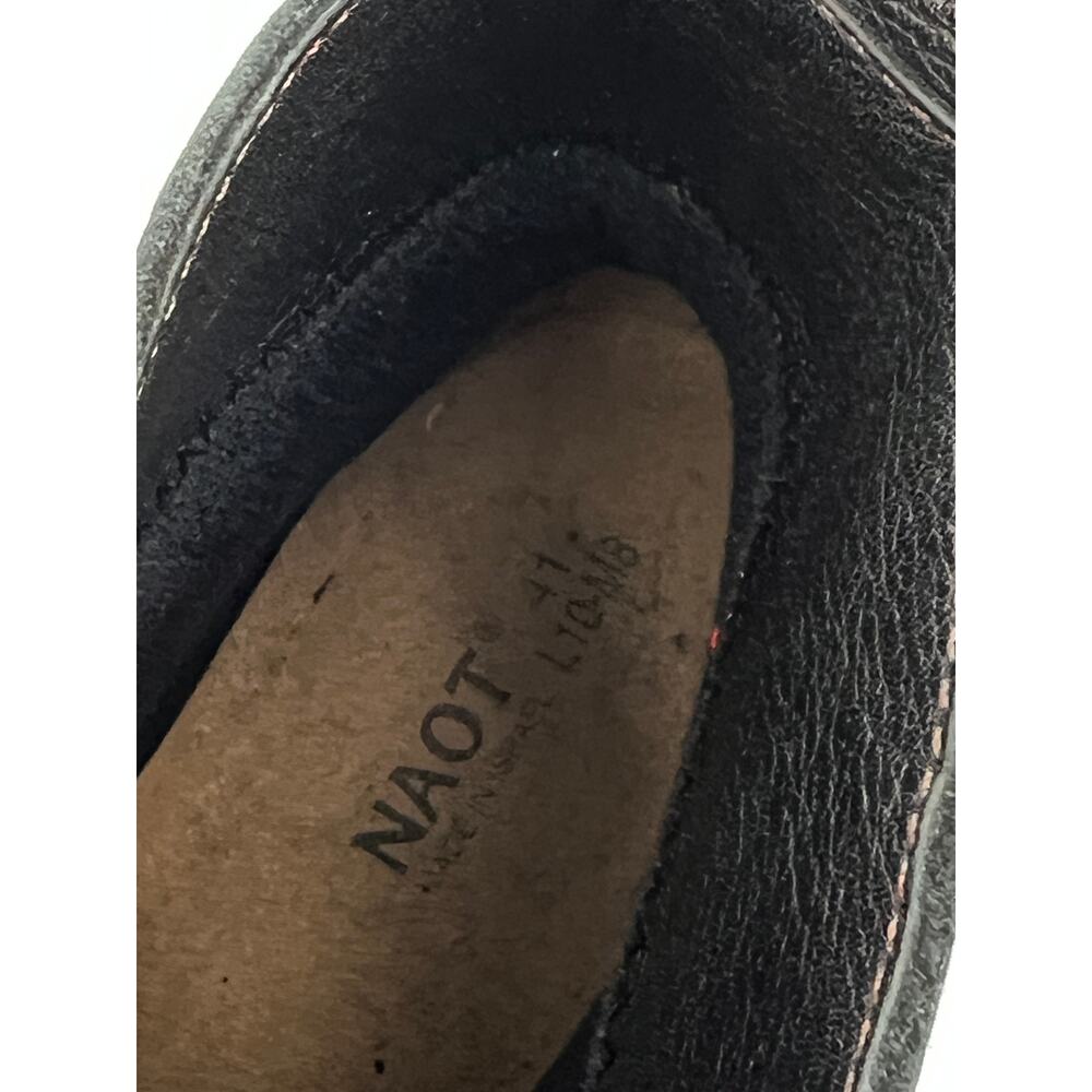 Naot Black Leather Side Zip Ankle Boot Block Heel Pointed Toe Size 41 - Picture 5 of 6